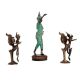 Brass Goddess Burmese Statue for Decor Set of 3