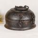 Round Brass Jewelry Box in Dark Finish
