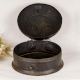 Round Brass Jewelry Box in Dark Finish