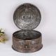 Round Antique Brass Jewelry Box for Storage