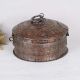 Round Antique Brass Jewelry Box for Storage