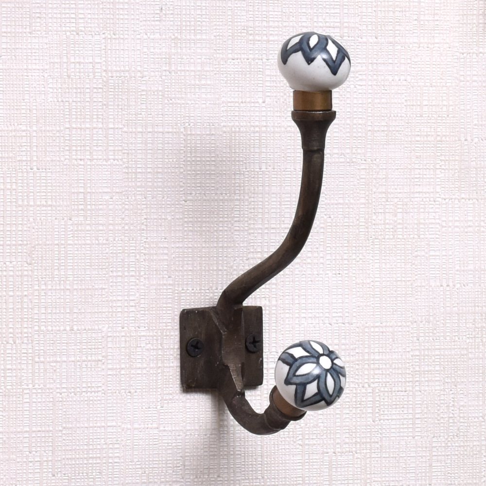 Black Floral Iron Hooks-EHG-52