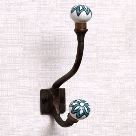 Green Black Floral Iron Hooks-EHG-56