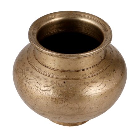 Antique Brown Brass Water Pot or Lota for Decor