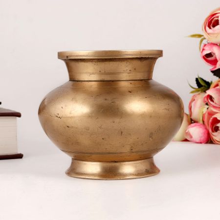 Shiny Indian Brass Lota or Water Pot for Worship