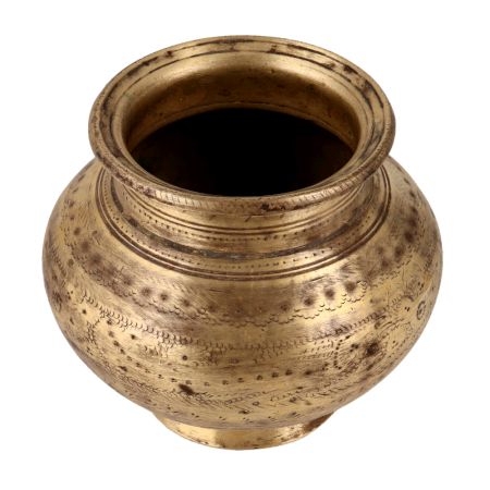 Traditional Golden Brass Pot or Lota for Decoration