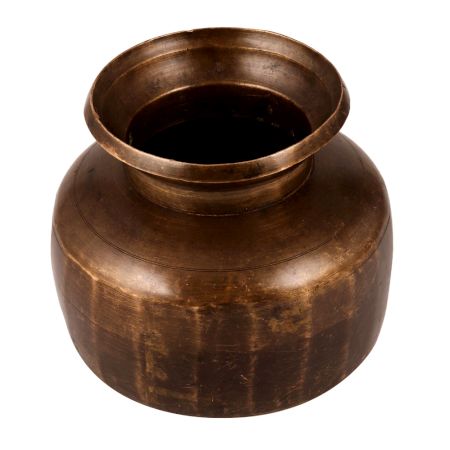 Vintage Dark Brown Water Pot Crafted from Brass