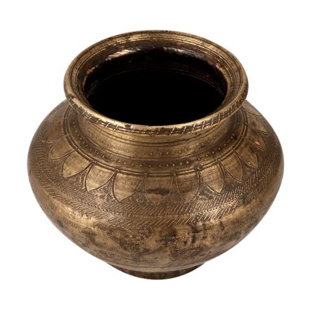 Rugged Brass Holy Water Pot for Home Decor