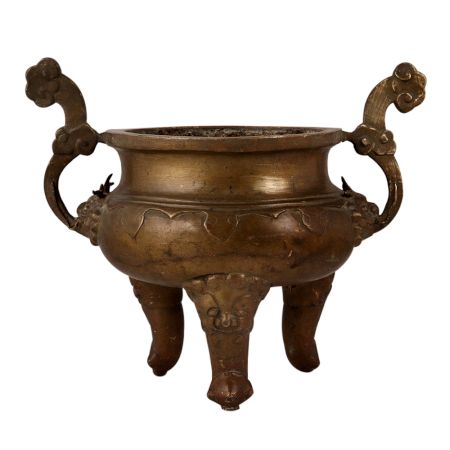Handmade Brass Pot with Lion Head Handles