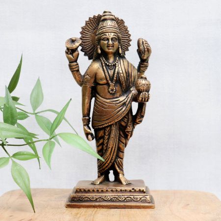 Lord Dhanvantri Bronze Statue for Worship