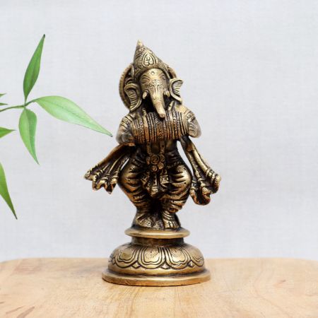 Hindu God Lord Ganesha Idol Made of Bronze