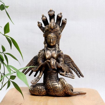 Bronze Naga Kanya Goddess Murti for Home Temple