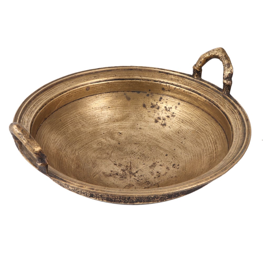 Vintage Brass Cooking Pot or Kadai for Decoration