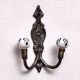 Black Leaf Ceramic Iron Wall Hooks