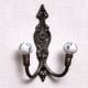 Grey Leaf Ceramic Iron Wall Mounted Hooks