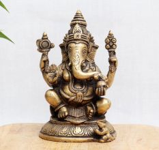 High-Quality Bronze Murti of Lord Ganesha for Worship