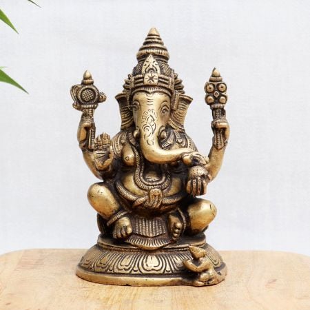 High-Quality Bronze Murti of Lord Ganesha for Worship
