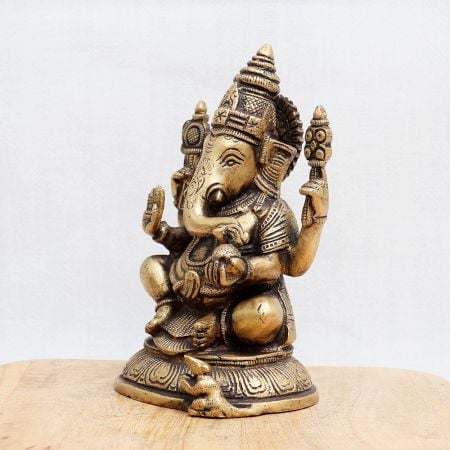 High-Quality Bronze Murti of Lord Ganesha for Worship