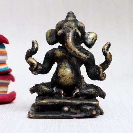 Handmade Brass Lord Ganesha Murti for Worship