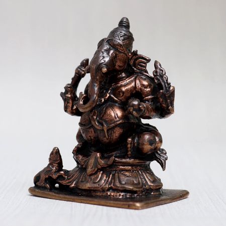 Premium-Quality Copper Statue of Lord Ganesha for Worship