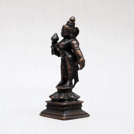 Hindu Goddess Parvati Copper Statue for Prayer Room
