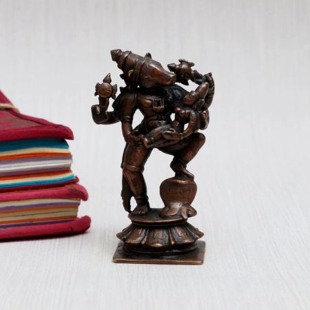 Lord Varaha & Goddess Lakshmi Copper Statue for Home Decor