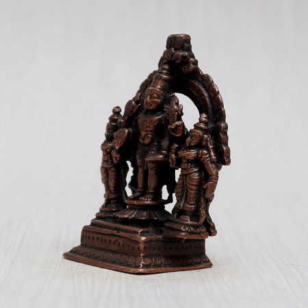 Copper Statue of Lord Perumal with Sridevi & Bhudevi for Worship