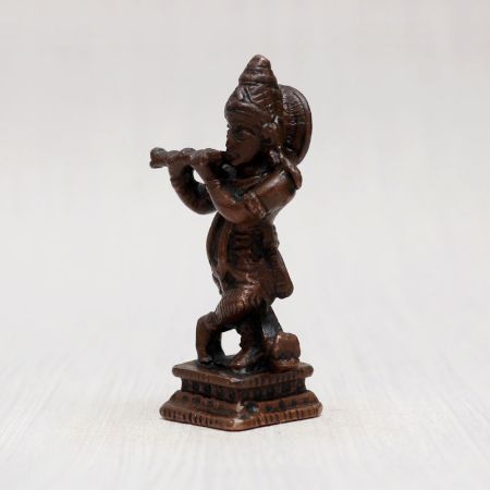 Premium Copper Lord Krishna Statue for Worship