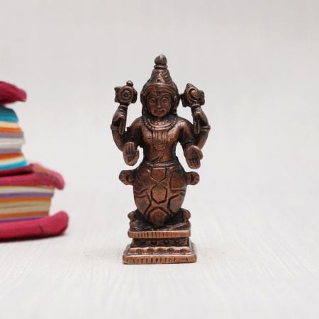 Copper Statue of Lord Vishnu in Matsya Avatar for Decor
