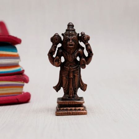 Handmade Lord Narasimha Copper Statue for Decoration