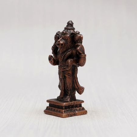 Handmade Lord Narasimha Copper Statue for Decoration