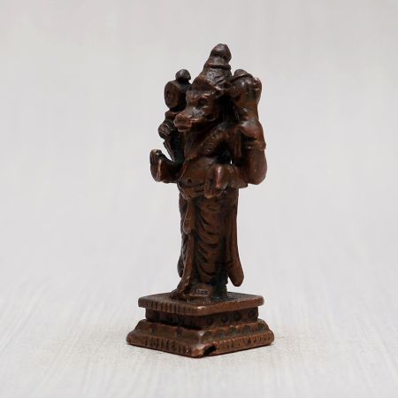 Handmade Copper Statue of Lord Varaha for Home Decor
