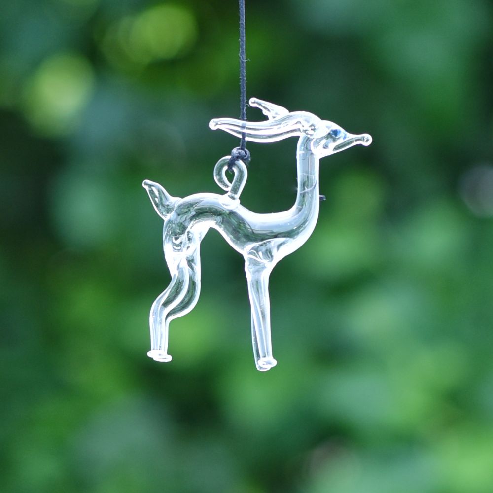 Animal Figurines Clear Glass Christmas Ornaments For Kids Set of 9 Pcs