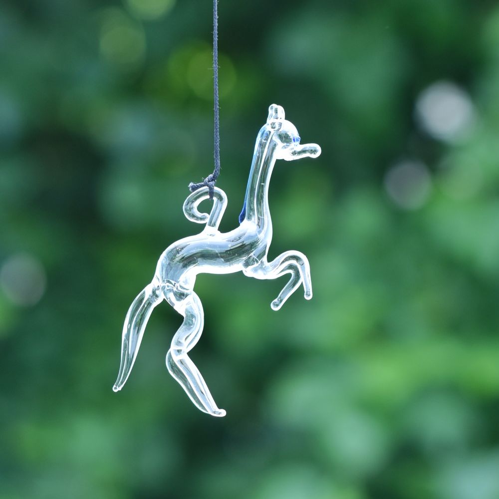 Animal Figurines Clear Glass Christmas Ornaments For Kids Set of 9 Pcs