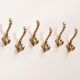 Golden Iron Key Hooks for Wall - Set of 6