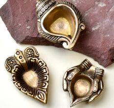 Brass Oil Lamp For Inaugration Traditional Festival Diwali Diya Pack of 3