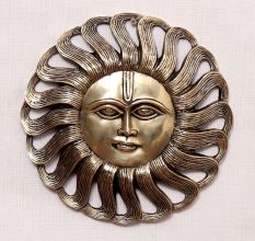 Handmade Premium Brass Sun God Face for Hanging