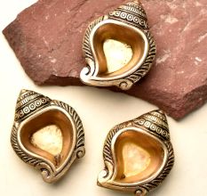 Brass Decorative Conch Shaped Diwali Diya Pack of 3