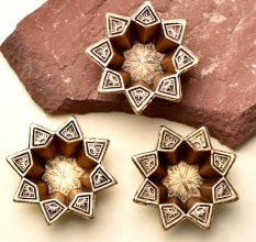 Brass Starry Flower Oil Lamp Diwali Decoration Gift Pack of 3 Diyas