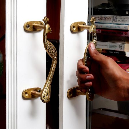 Handmade Premium Brass Peacock Handle for Wardrobe