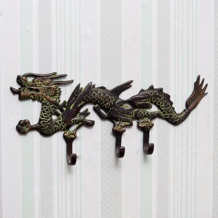 Brass Chinese Dragon Wall Hook for Hanging