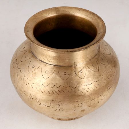 Handmade Indian Brass Holy Pot for Home Decor