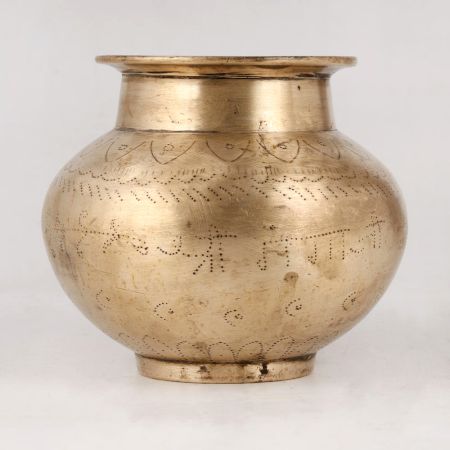 Handmade Indian Brass Holy Pot for Home Decor