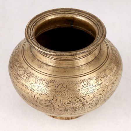 Indian High Quality Brass Water Pot with Engraving