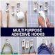 Adhesive White Ceramic Removable Wall Hooks - Pack of 3