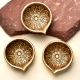 Festival Big Flower Engraved Diya Oil Lamp Pack of 3