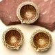 Tribal Design Round Brass Diwali Diya Pack of 3