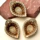 Leaf Shaped Diwali Decoration Diyas Pack of 3