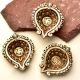 Heart Shaped Swastika Diwali Diya Oil Lamp Pack of 3