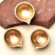 Brass Round Shaped Diwali Oil Lamp Diya Pack of 3